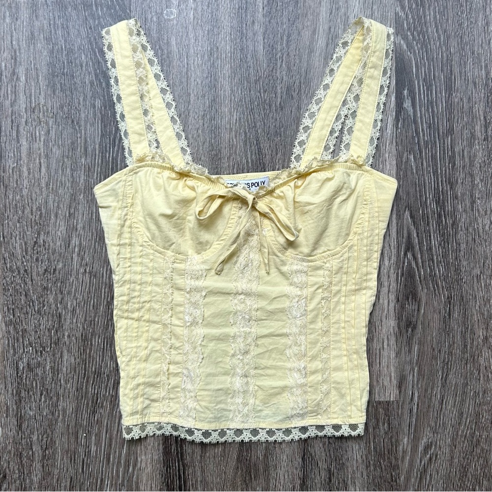 Yellow Lace Bustier Top - Picture 5 of 11
